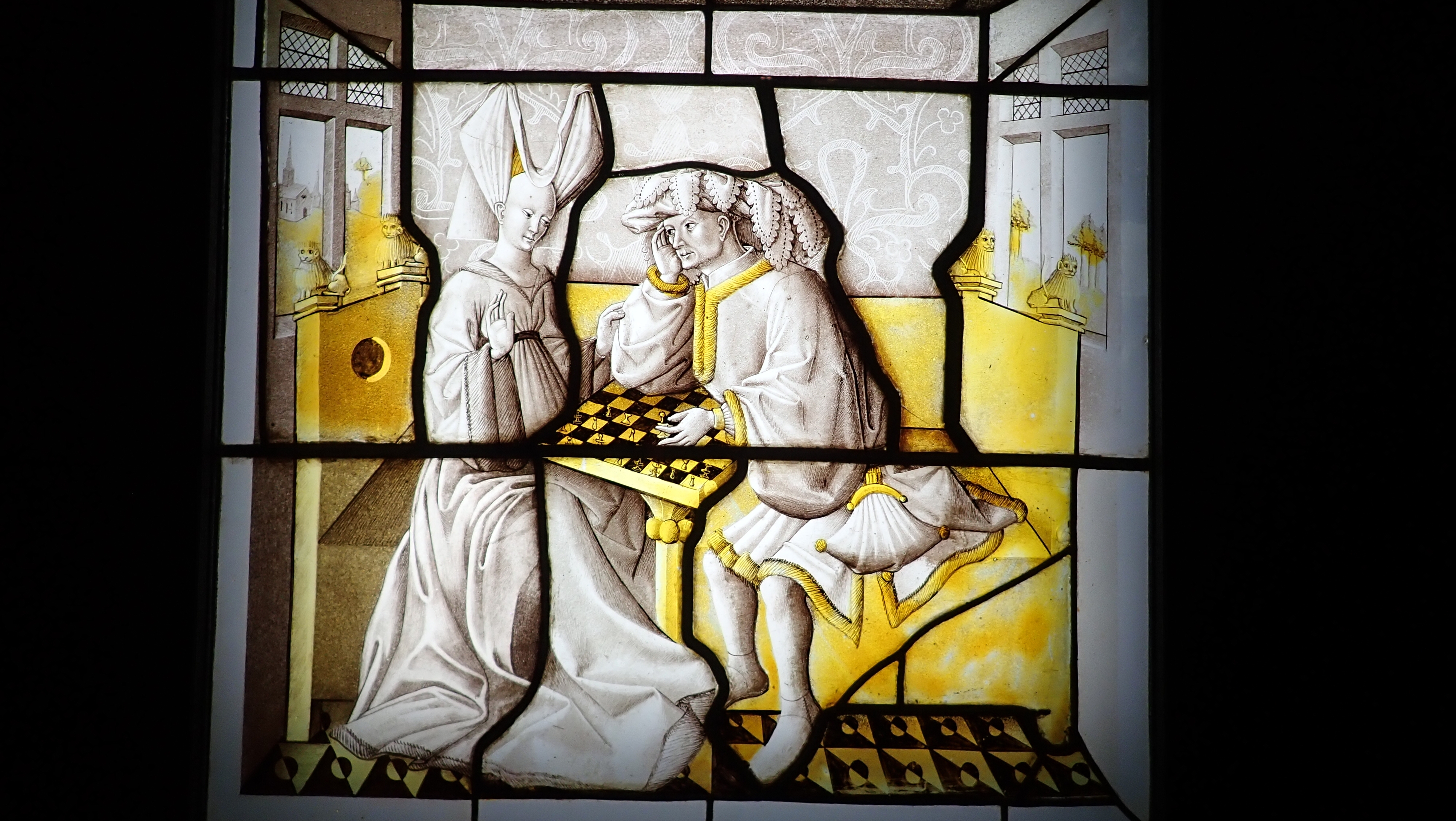1450 (approx) - Cluny museum - Window "The joys of chess" - France
