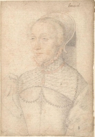 1537 - school of Jean Clouet -unknown woman (prob Diane of France, duchesse de Montmorency) - http://www.culture.gouv.fr/