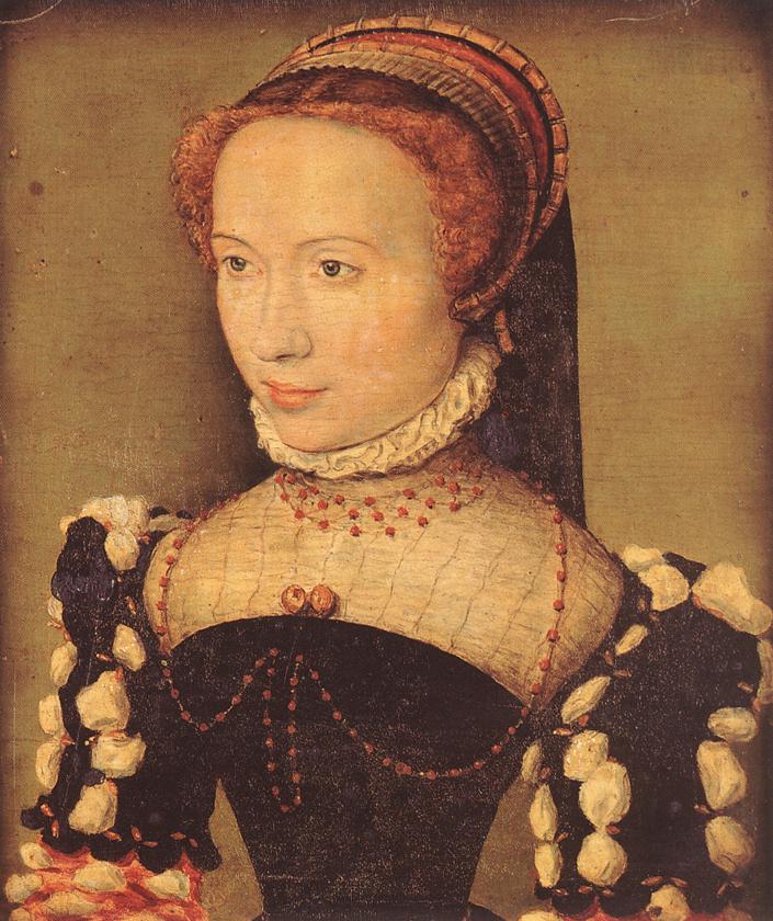 1574 - Portrait of Gabrielle de Rochechouart - by CORNEILLE DE LYONMusée Condé, Chantilly