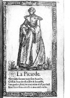 1567 - A Picard Woman - Illustrations de Recueil de la diversité des habits qui sont de présent usage tant es pays d'Europe, Asie, Afrique et isles sauvages