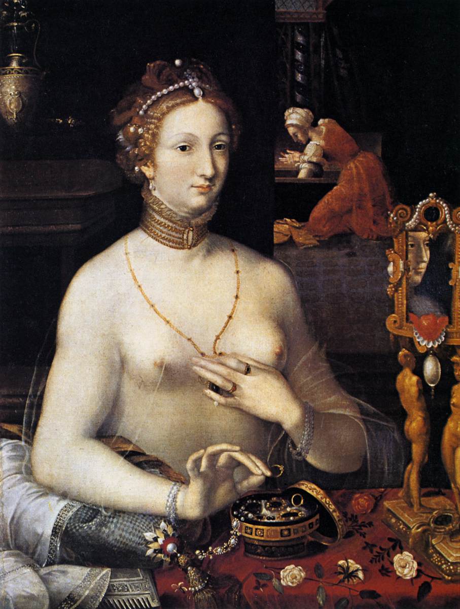 1590 - Diana at the Bath - by MASTER of the Fontainebleau School