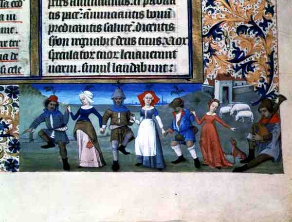 date unknown - FRENCH SCHOOL - Dance of the shepherds, from the Hours of Charles of Angouleme