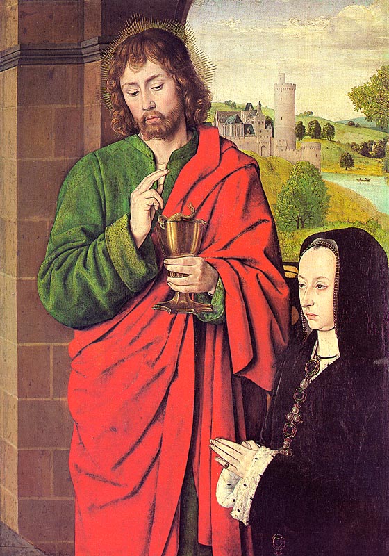 1492 - Anne of France presented by St John the Evangelist - by Master of Moulins (Jean Hey)