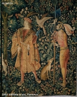 1500 (approx) - Tapestry of the scenes of Court: hunt with falcon - Cluny museum