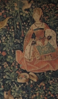 1500 (approx) - Tapestry of the scenes of Court: gentlewoman embroidering - Cluny museum
