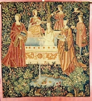 1500 (approx) - Tapestry of Court life - the bath - at Cluny museum