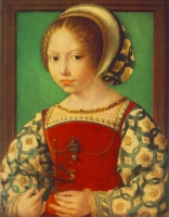 1520 (approx) - Young Girl with Astronomic Instrument by GOSSAERT, Jan (Mabuse)
