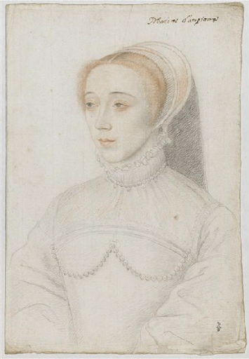 1550 - Jeanne de Vivonne, dame de Clermont, baronne de Dampierre - School of Jean Clouet
