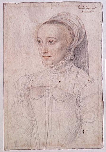 1550 - Lucrezia dei Rodolfi, dame de Mineray, d'Arminvilliers-en-Brie - School of Jean Clouet