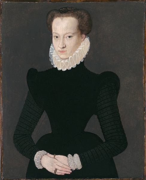 1575 - Portrait of a lady in a black dress - school of Clouet