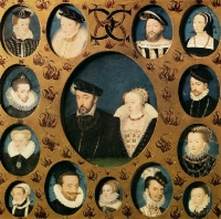 date unknown - Henri II of Valois and Caterina de' Medici, Surrounded by Members of Their Family - CLOUET, François