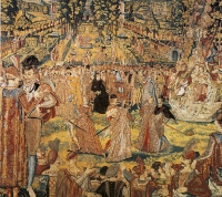 1573 - Valois Tapestry depicting a ball held by Catherine de' Medici at the Tuileries Palace, Paris, in 1573