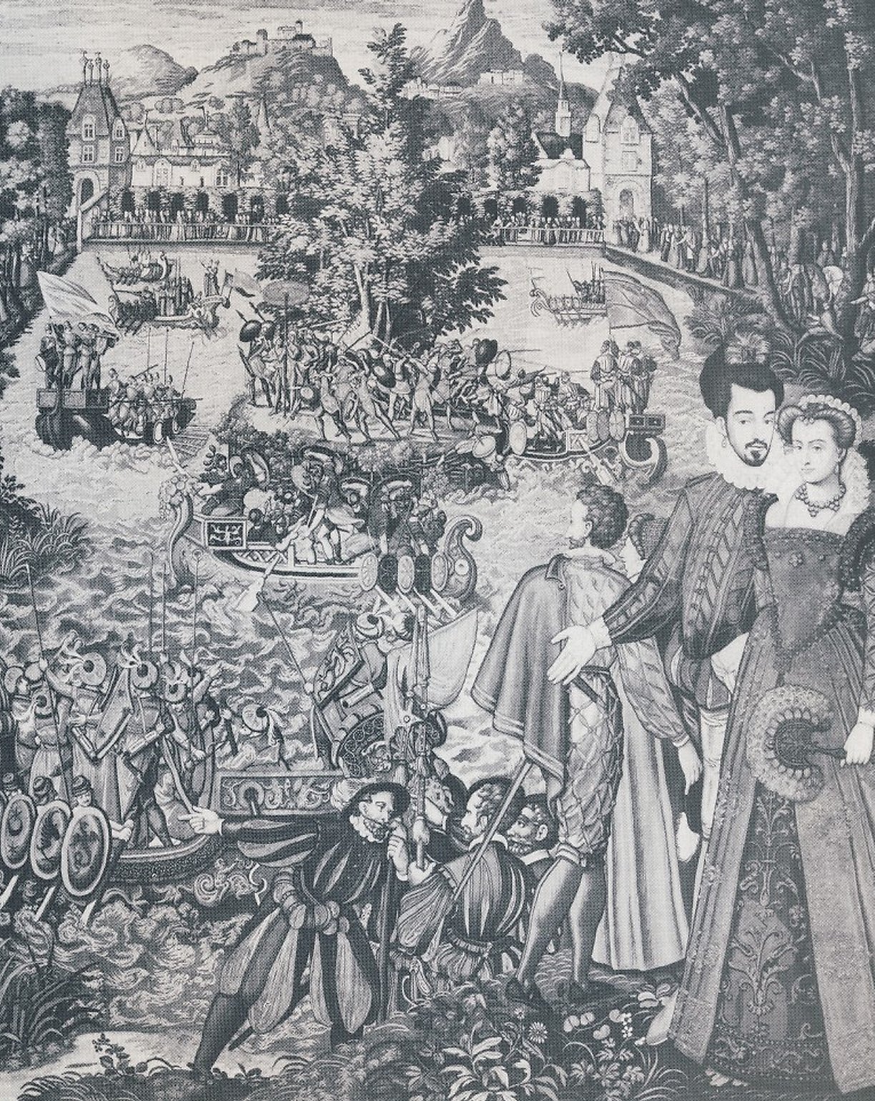 1564 - Valois tapestry, entertainments at Fontainebleau - Tapestry depicting one of Catherine de' Medici's