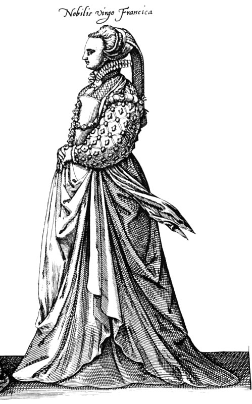 1581 - French noble virgin - Habitus Variarum Orbis Gentium - Boissard