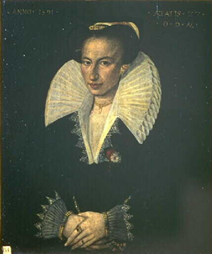 1591 - Portrait présumé de la duchesse de Montpensier - artist unknown